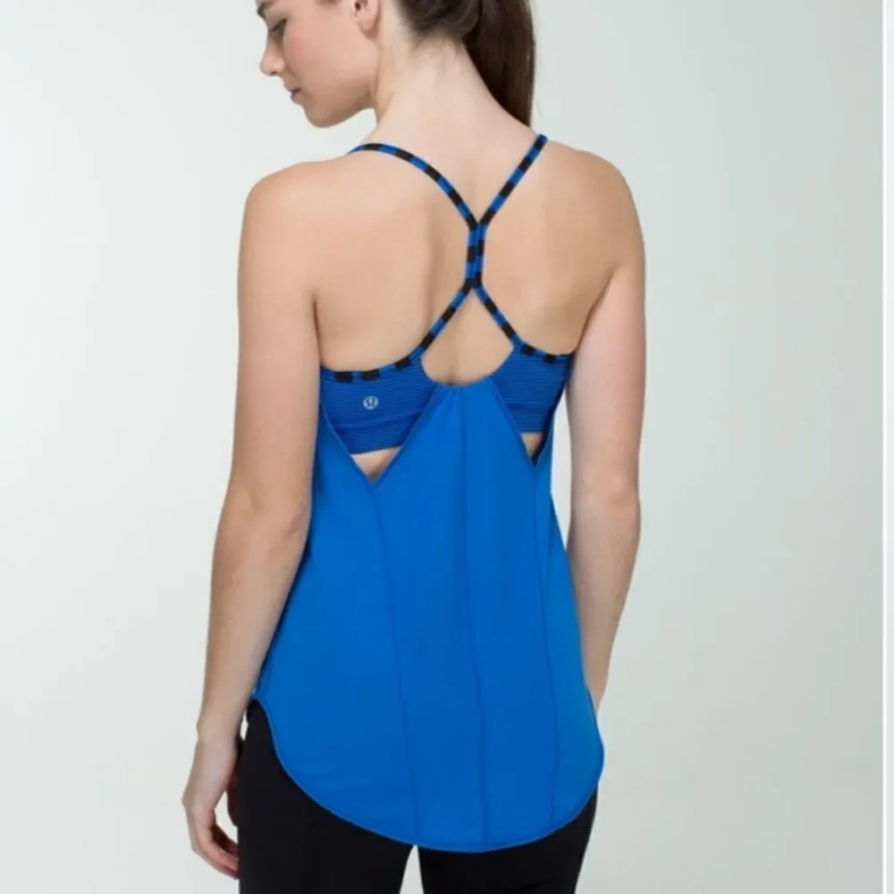 Lululemon Roll Out Tank  Baroque Blue / Mini Hyper Stripe Baroque Blue / Apex St